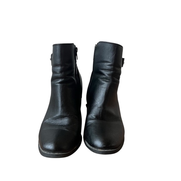 Apt. 9 Black Ankle Boots Size 8.5 – Heeled Booties w/ Buckle Detail Faux Leather - Picture 13 of 16